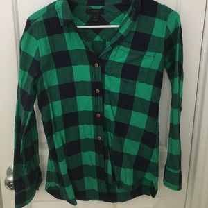 Button up green checker tip from JCrew