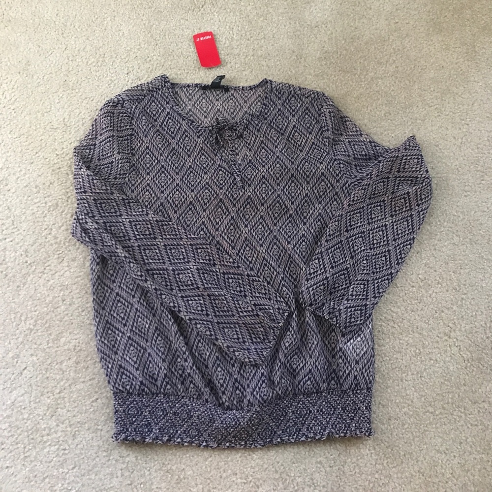 Forever 21 sheer long sleeved shirt