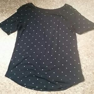 Loft polka dot blue t shirt