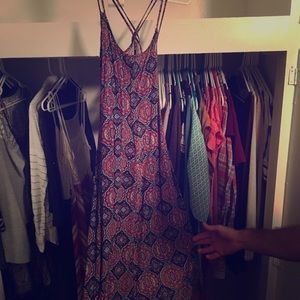 Spaghetti strep maxi dress (purple blue pattern)