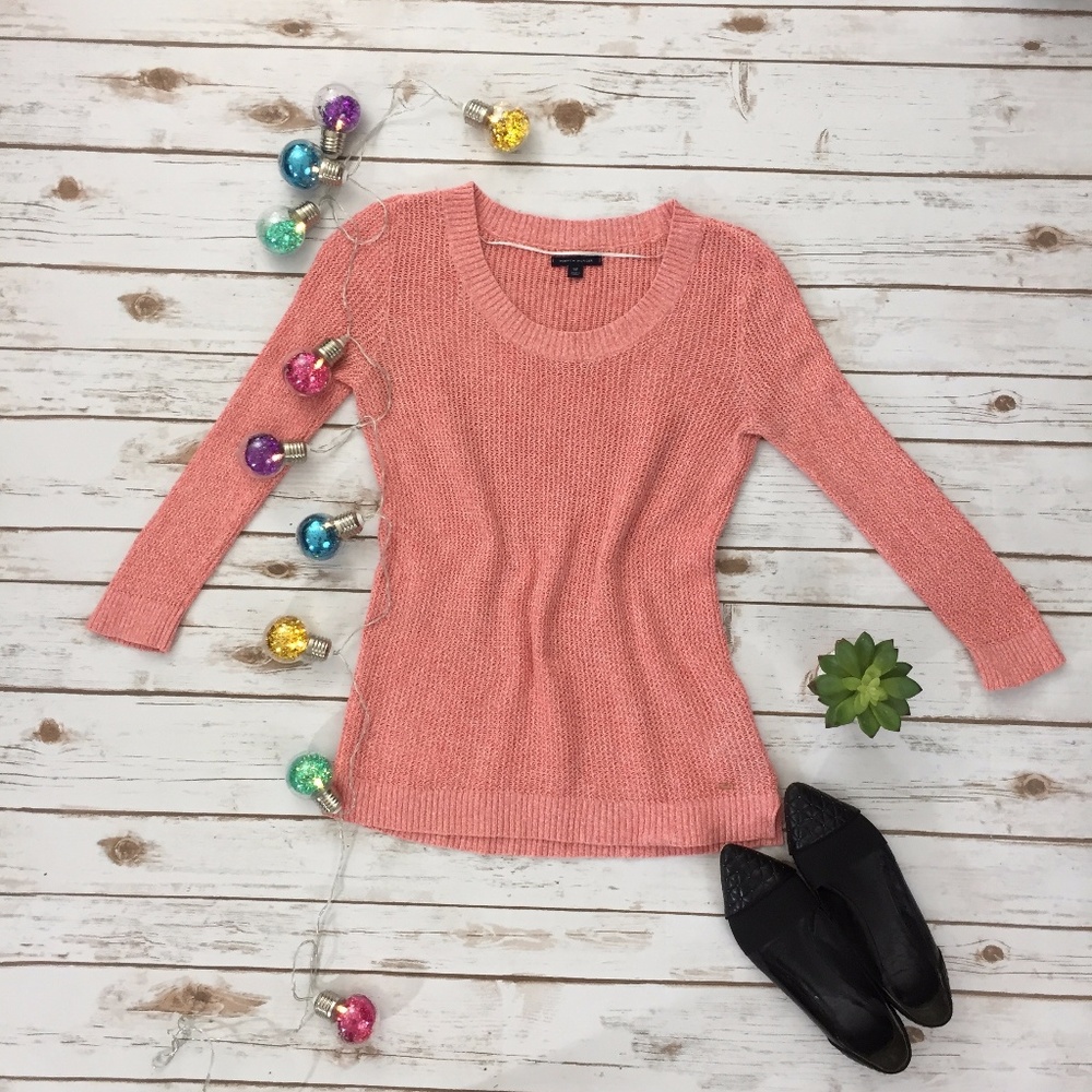 Tommy Hilfiger Coral Knit Sweater - 3/4 sleeve