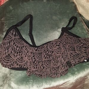 gray / black bikini top