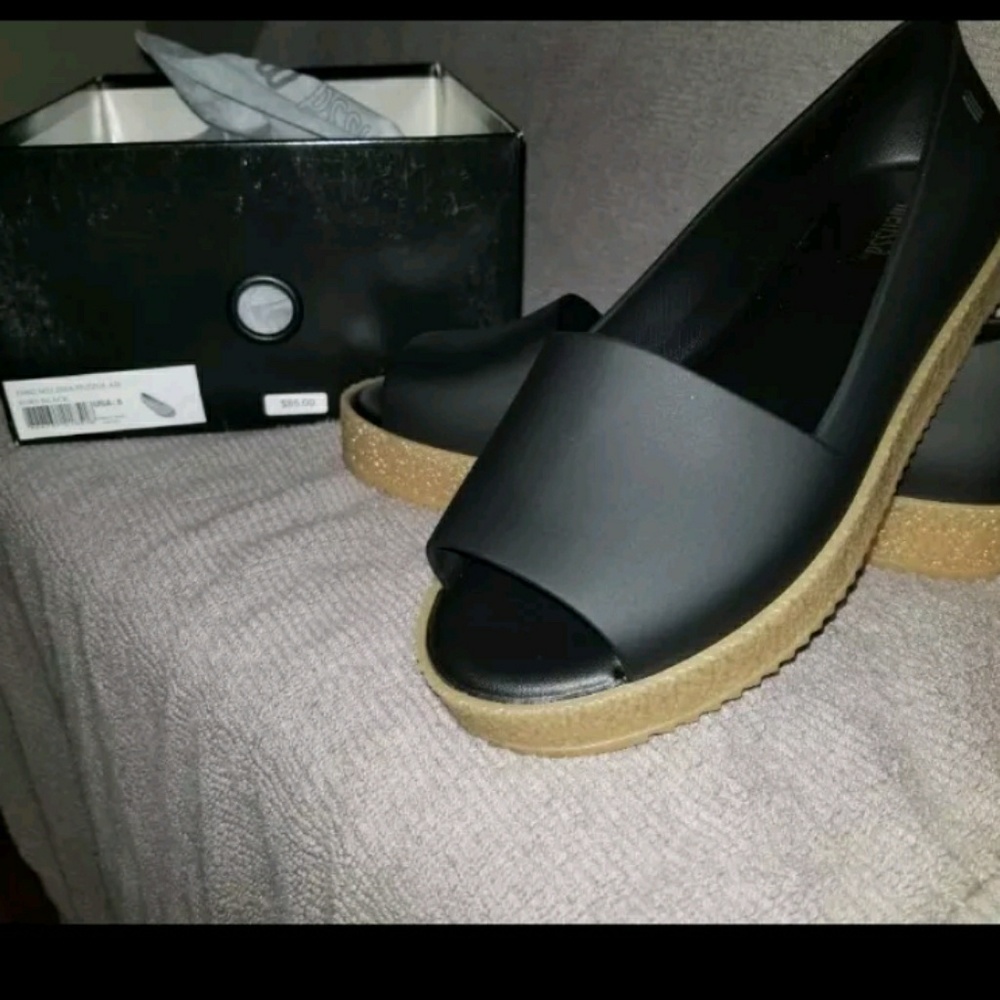 Melissa black slide ons