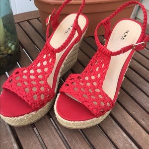Red Wedges, Worn Once!