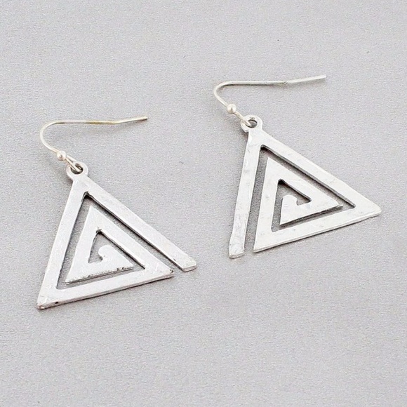 Jewelry - *** 5/$25 SALE! ***  Swirl Triangle Earrings