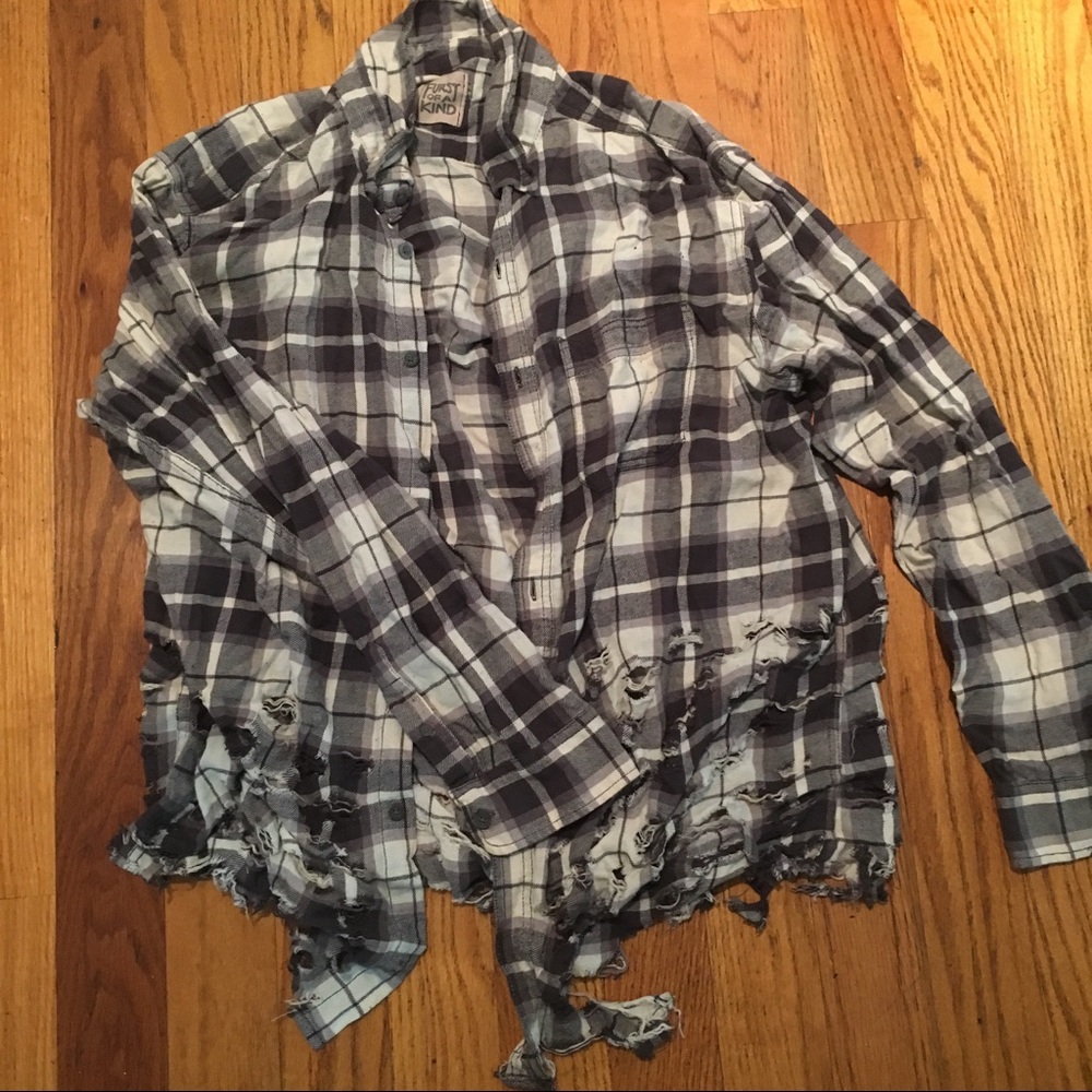 First of a kind distressed flannel