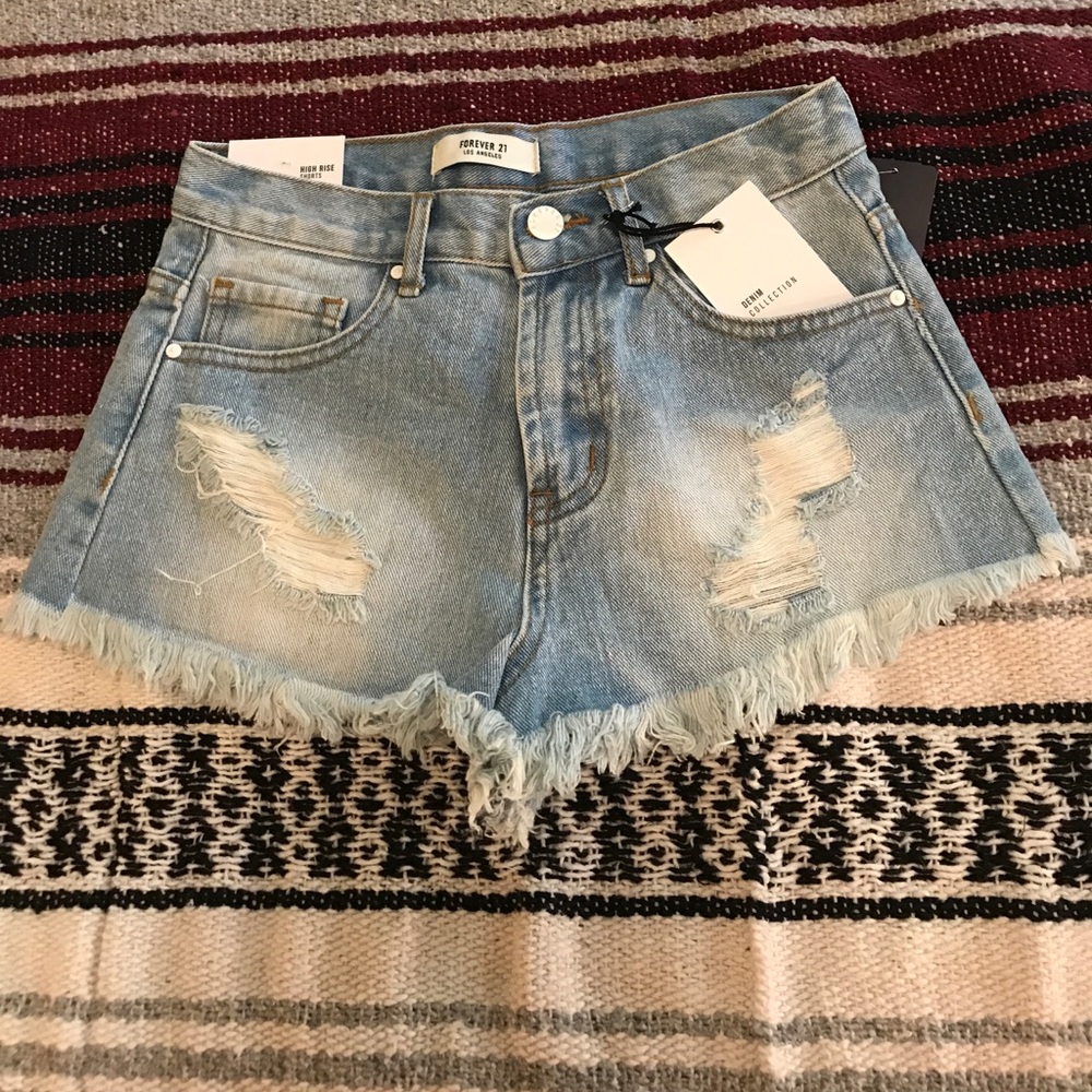 High Rise Denim Shorts