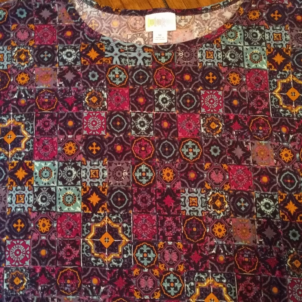 EUC Lularoe Irma stain glass pattern M