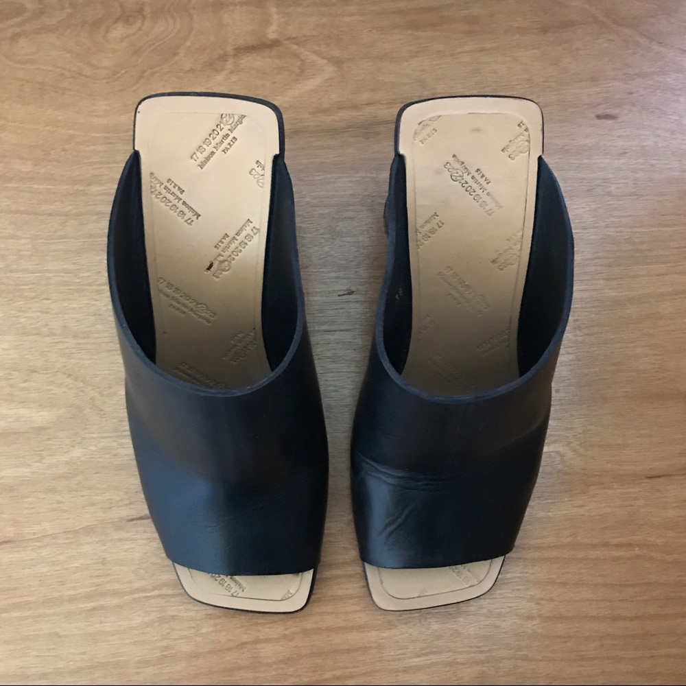 Maison Margiela Black Leather Mules 38 - Picture 3 of 7