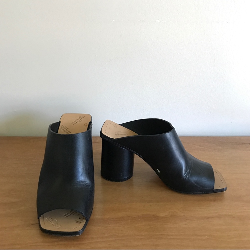 Maison Margiela Black Leather Mules 38 - Picture 6 of 7