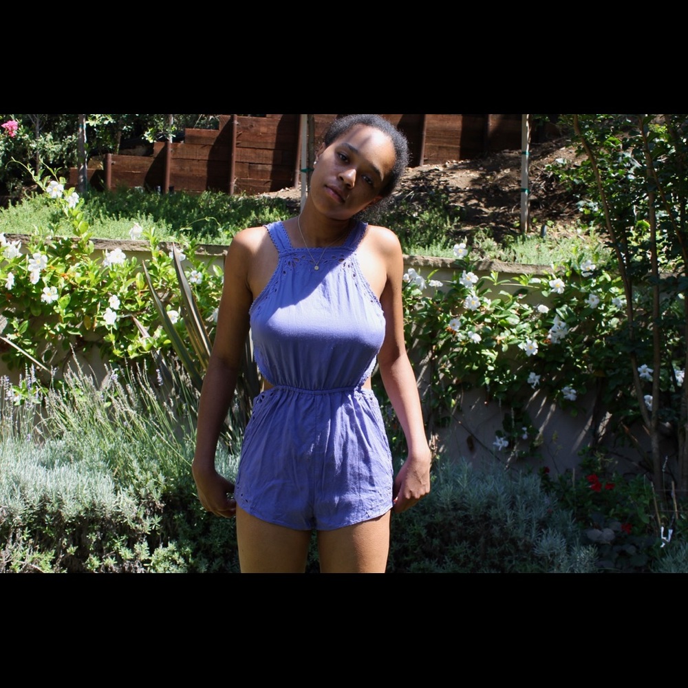 urban outfitters purple tie back romper