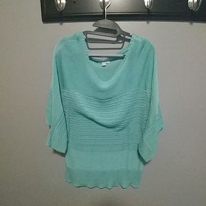 NY & Co. Teal Elbow Sleeve Sweater