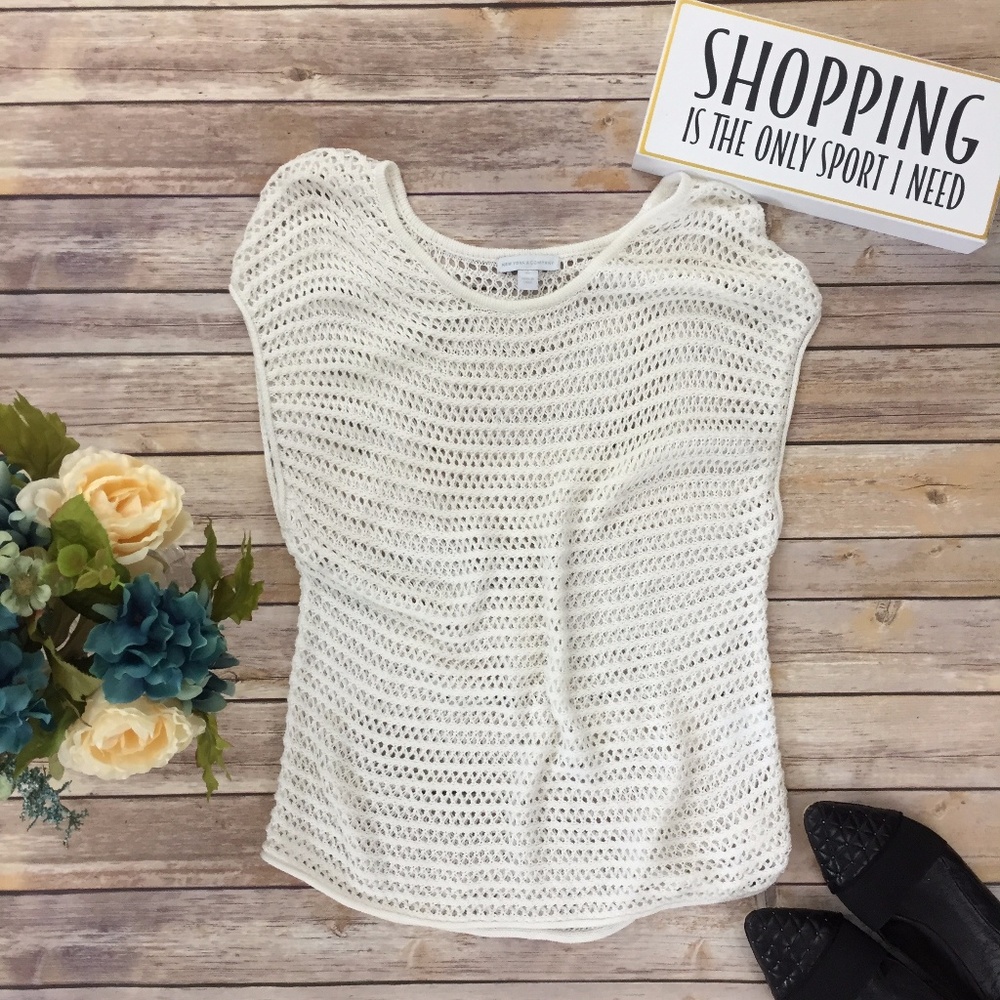 New York & Company Size XS Sweater Crochet Blouse