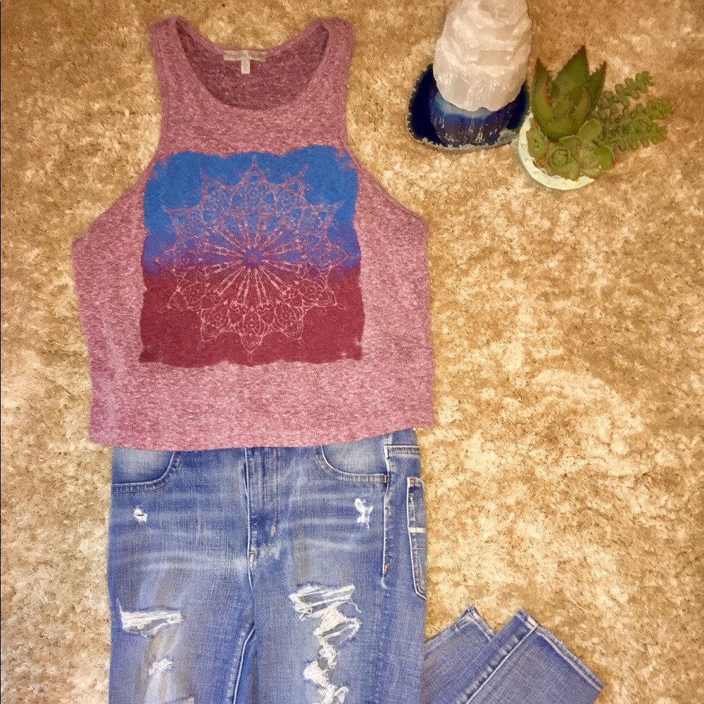 Purple Mandala Charlotte Russe Crop Top