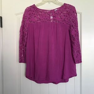 Magenta Lace Old Navy Blouse