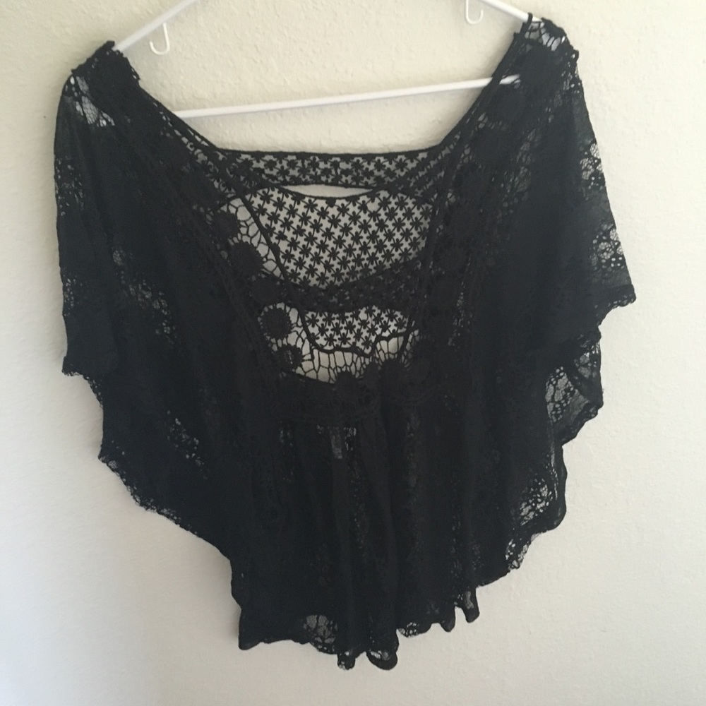 Black flowy lace top