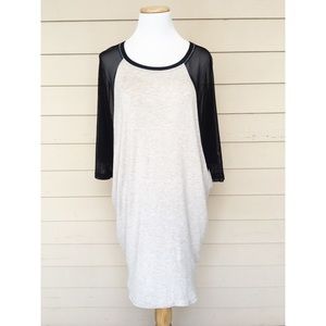 Oversized Long T-shirt With Sheer Reglan Sleeves