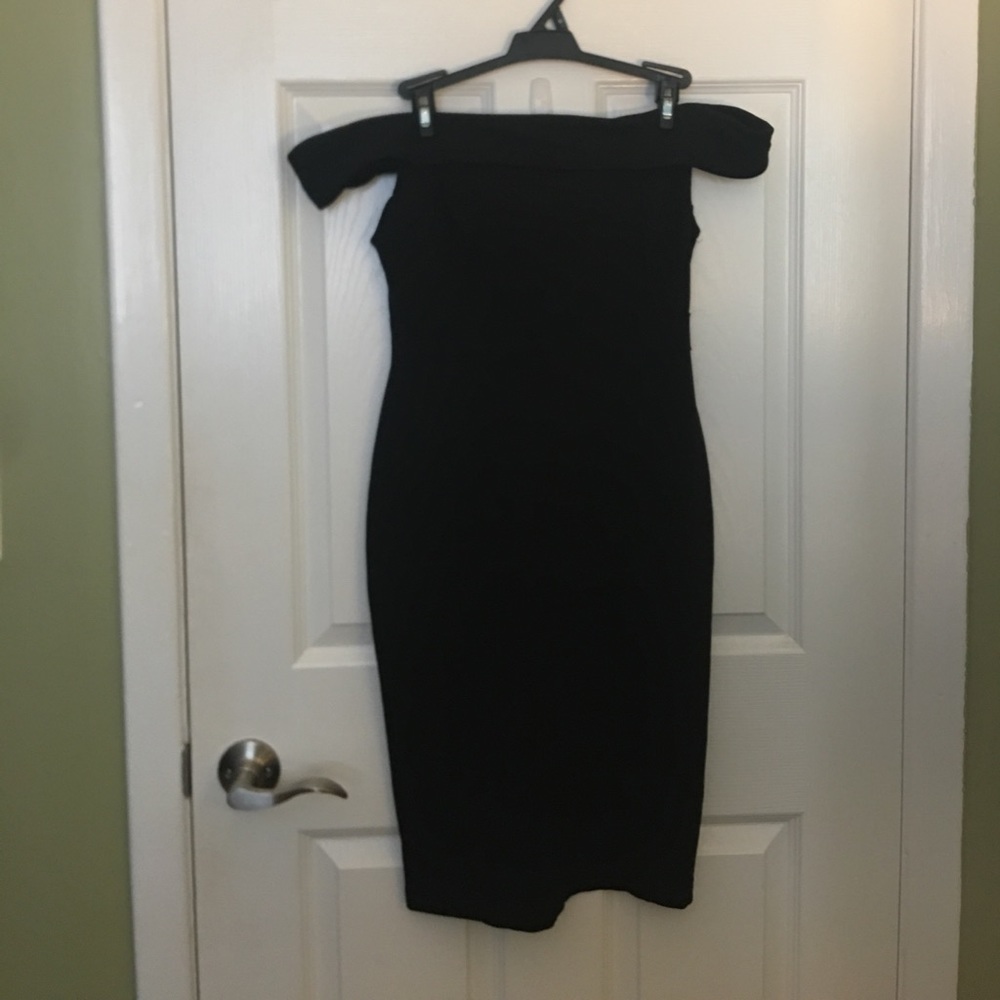 Black off shoulder dress