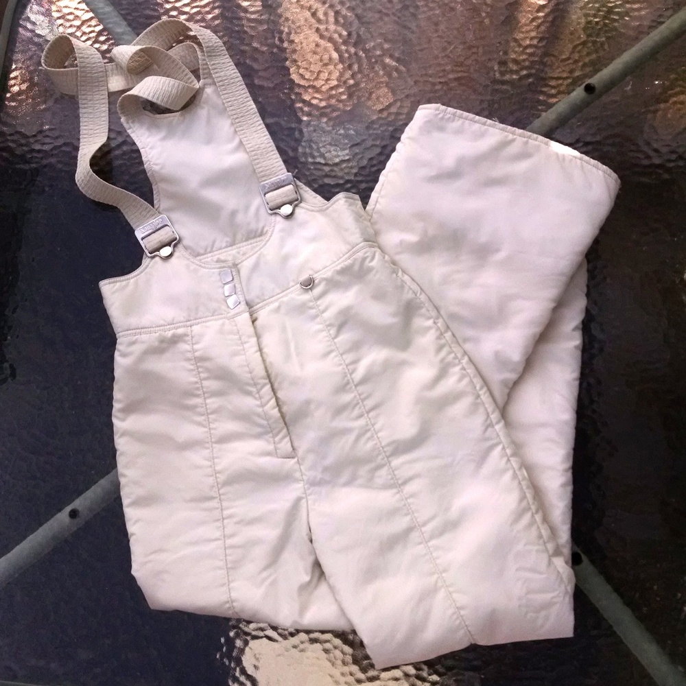 Vintage Snuggler Off-White Overall Bib Ski Pants - Picture 3 of 7