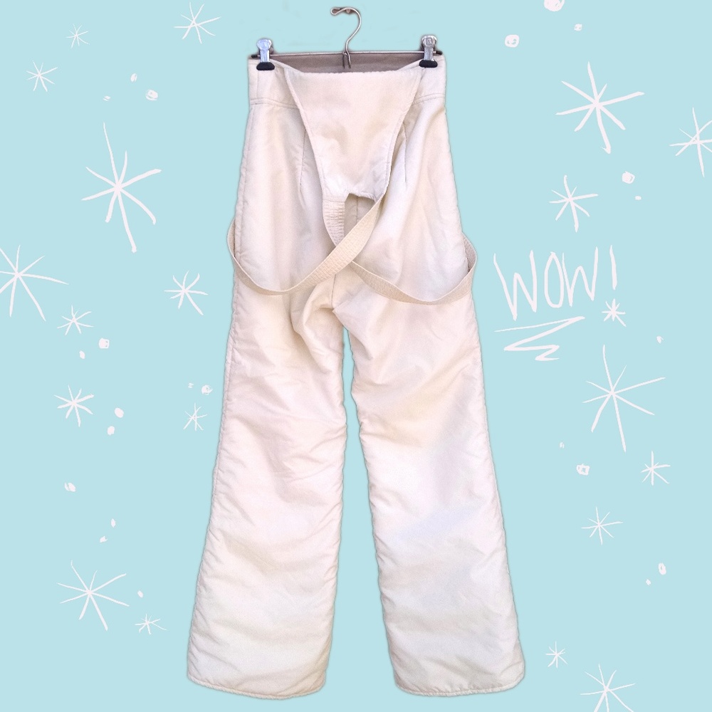 Vintage Snuggler Off-White Overall Bib Ski Pants - Picture 2 of 7