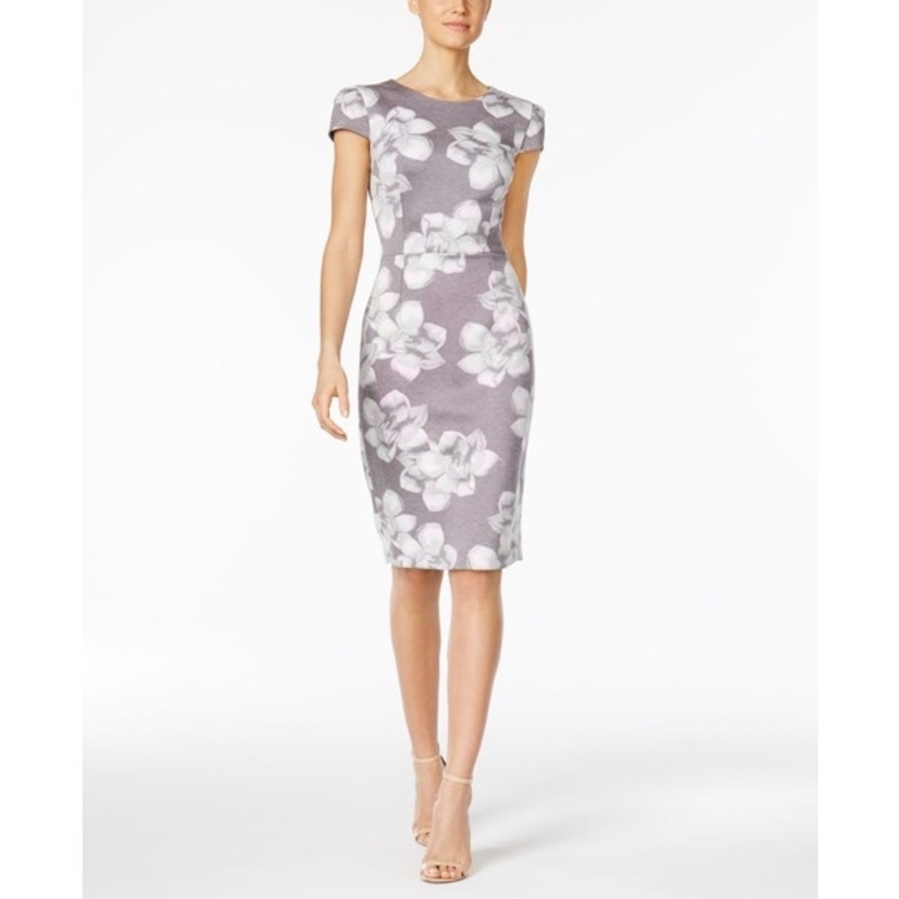 Betsey Johnson Floral-Print Knit Midi Sheath Dress