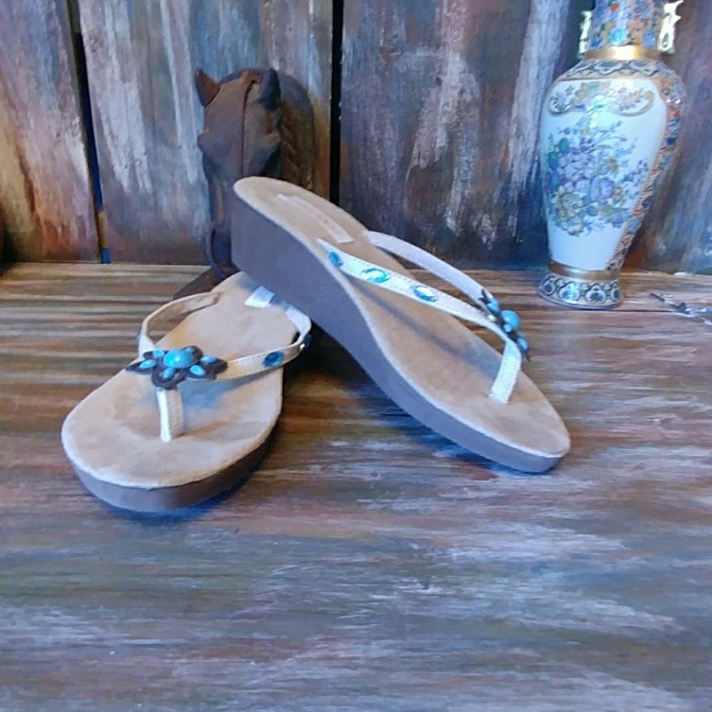 Wedge flip flops