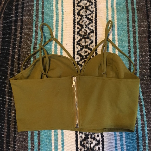 Missguided Harness Neck Crop Top Green Size 6 - Picture 4 of 6