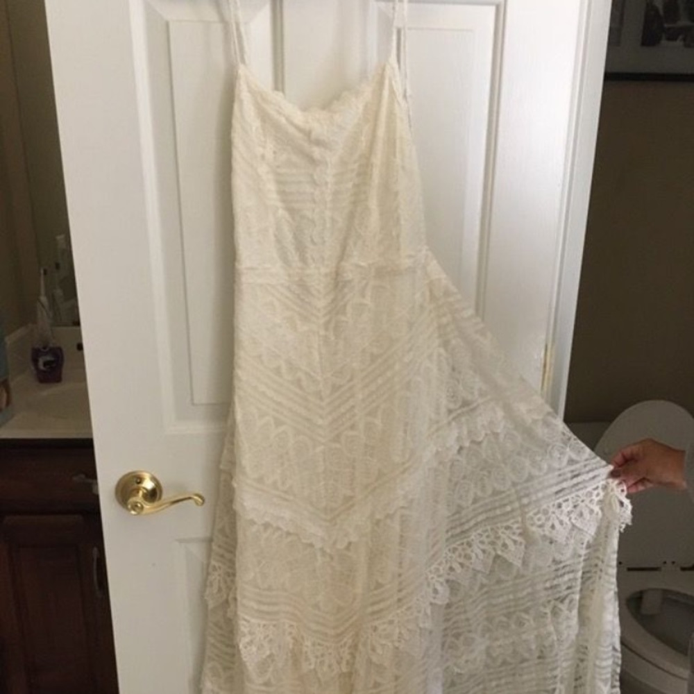 Maxi cream lace summer dress