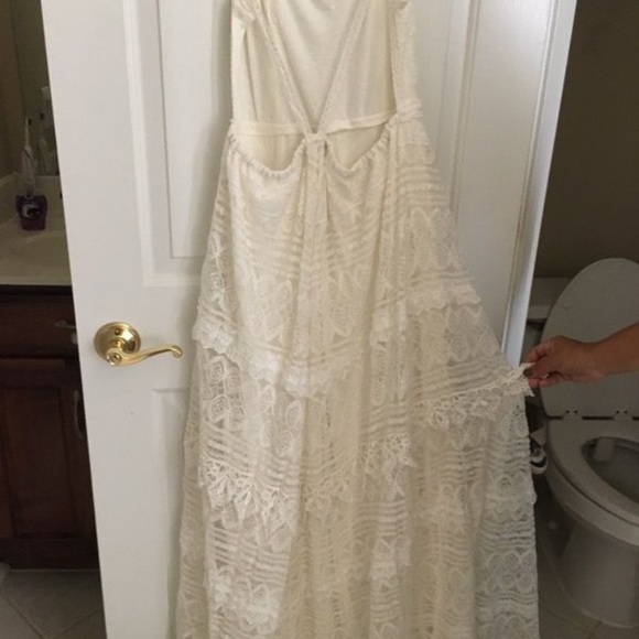 Maxi cream lace summer dress - Picture 2 of 2