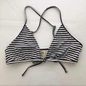 Kate spade Saturday black white stripe bikini top