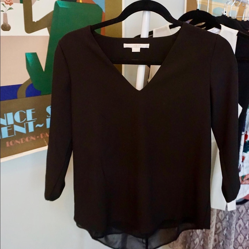 C&E blouse with chiffon underlay