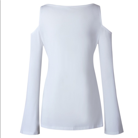 Clearance♦️Long Sleeve Cold Shoulder Lace Up Top - Picture 3 of 3