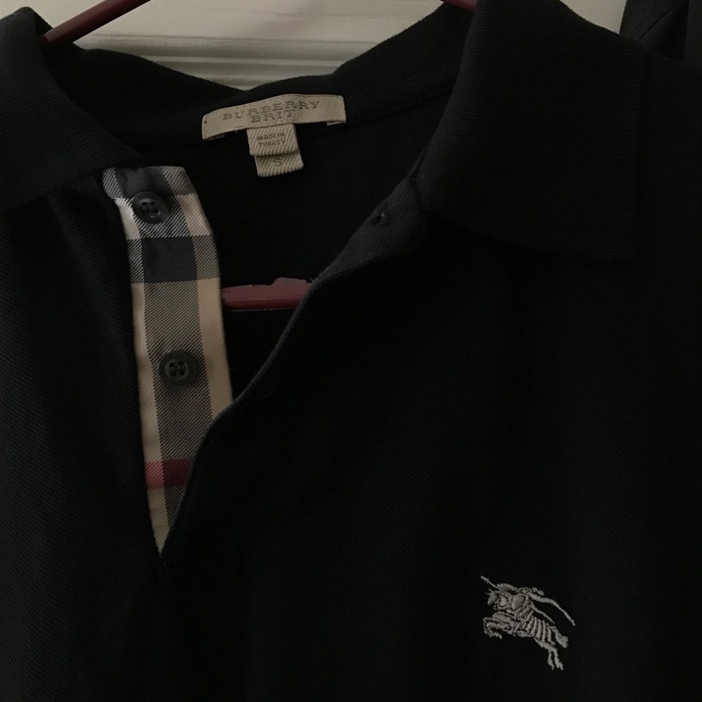 Authentic Black Burberry Brit Polo