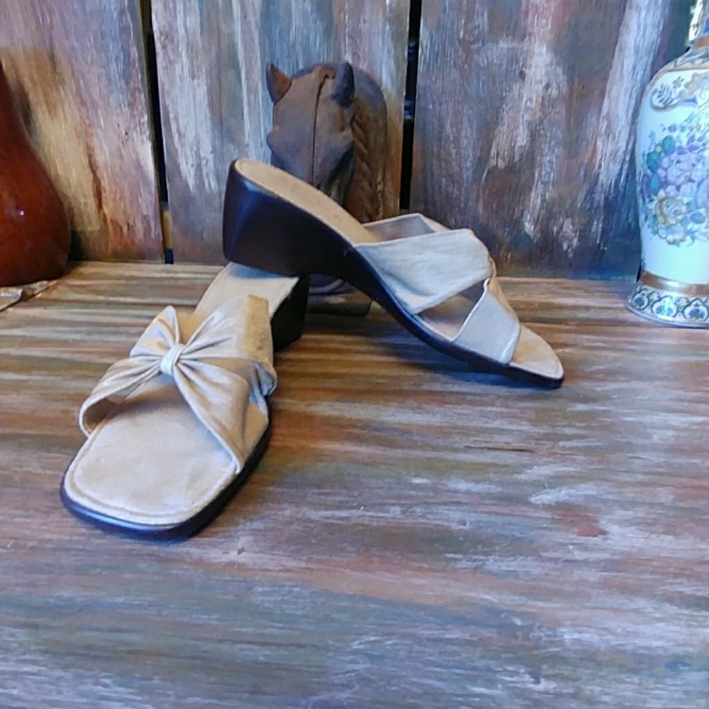 Slide wedge heels