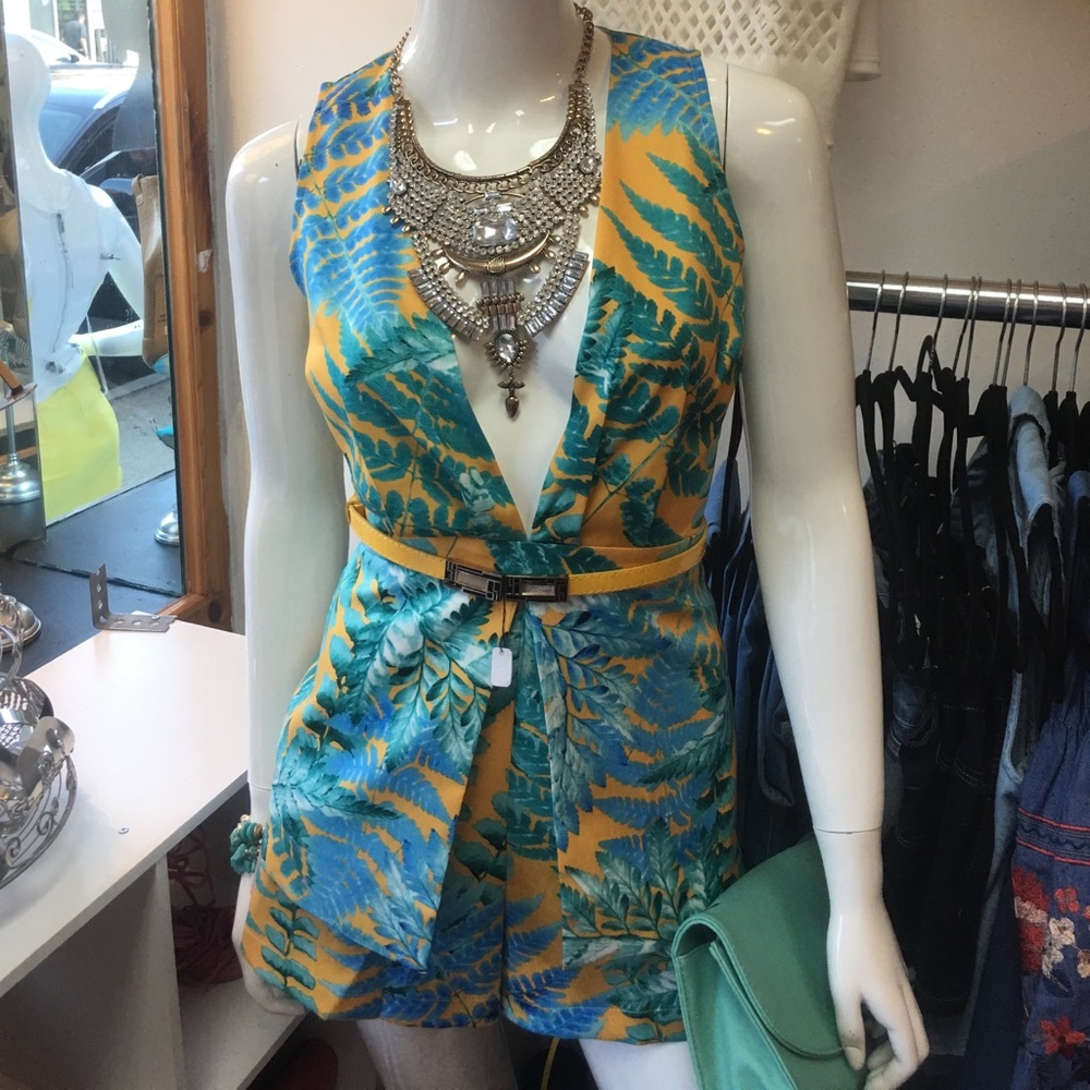 Yellow and teal jumpsuit