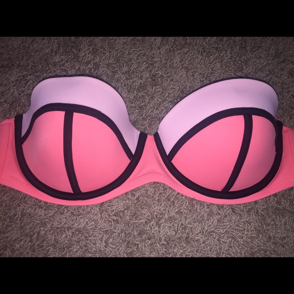 victoria's secret colorblock swim top