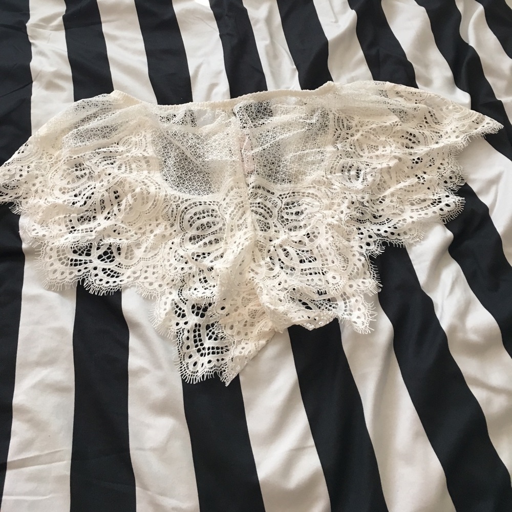 Victoria's Secret white lace shorts