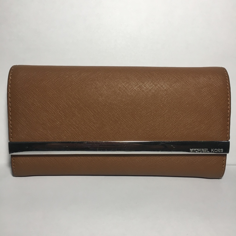 Michael Kors Cognac And Silver Wallet