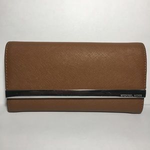 Michael Kors Cognac And Silver Wallet