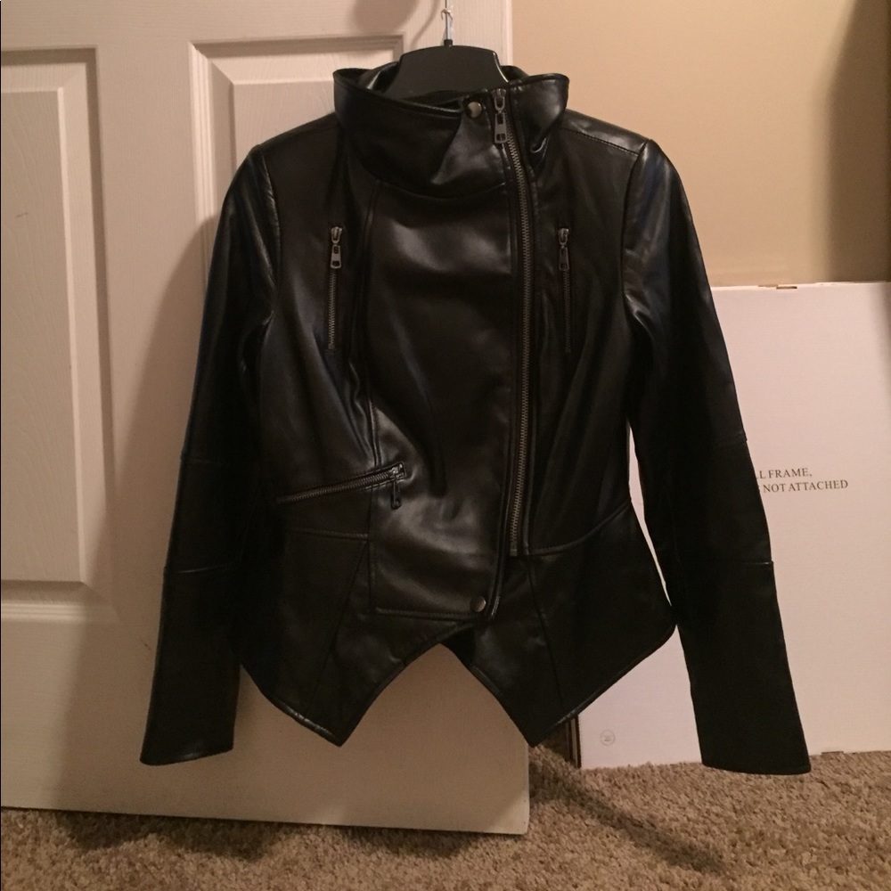 Black faux leather jacket