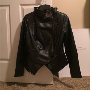 Black faux leather jacket