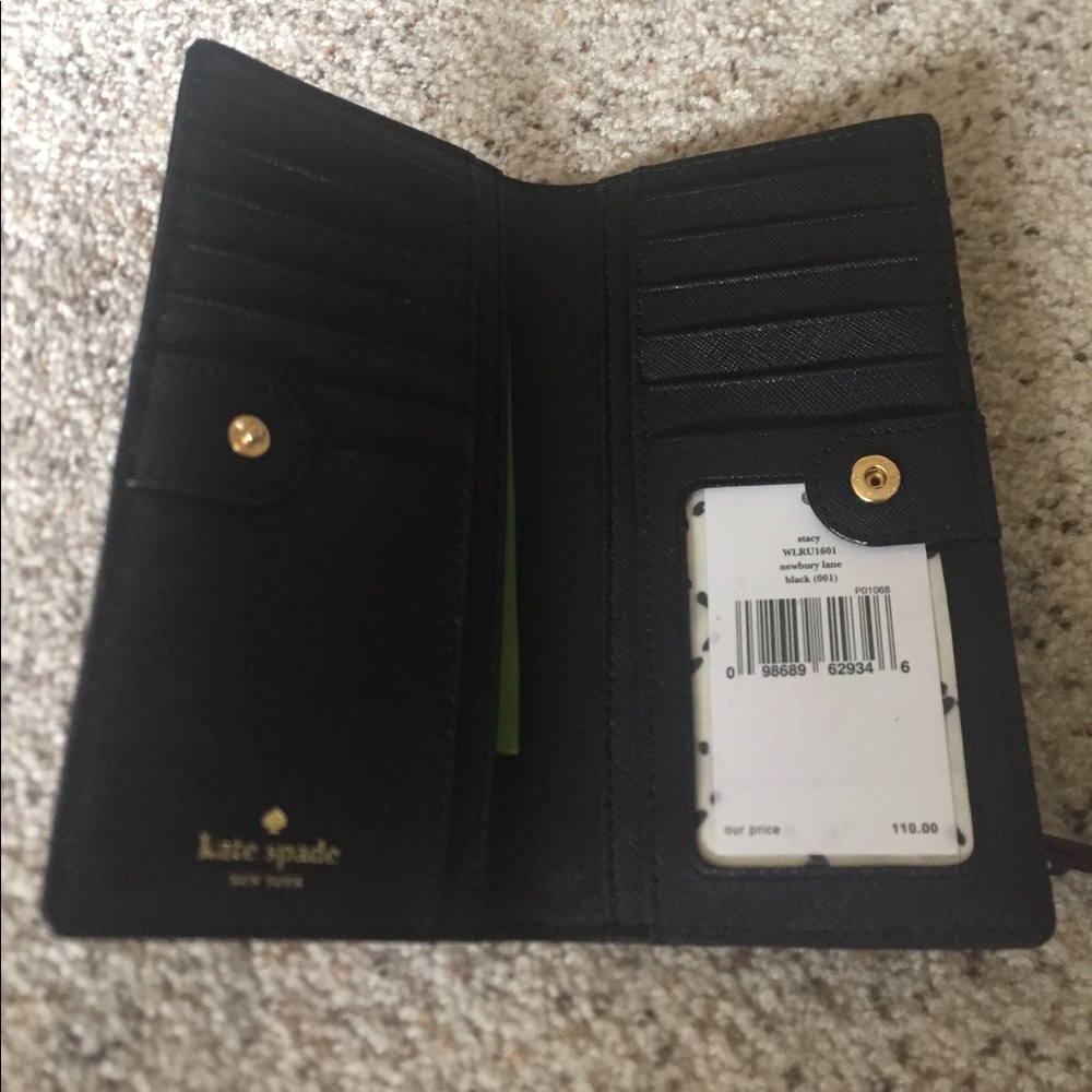 NWT Kate Spade Black Stacy Wallet