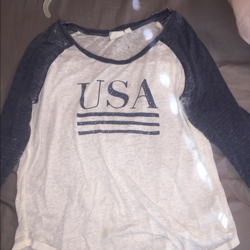 distressed "USA" top