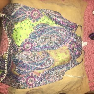 Silky loose indie tank paisley design