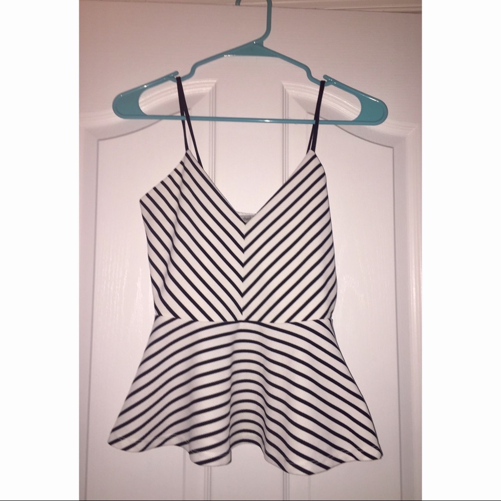 NWT Charlotte Ruse Peplum Stripped Top