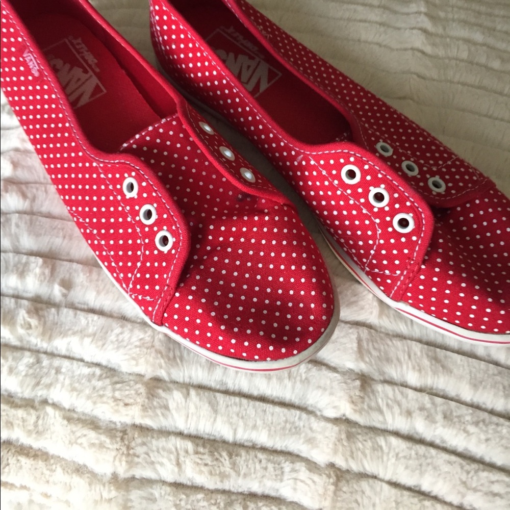 Red with white polka dots