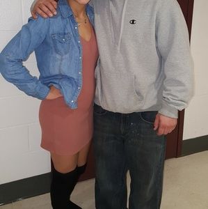 burnt orange/nude fitted dress