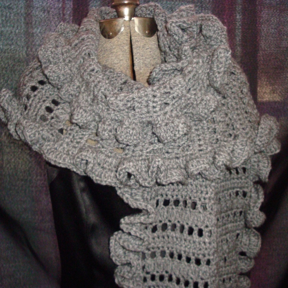Hand Crafted Crochet Ruffled Wrap - Picture 3 of 7