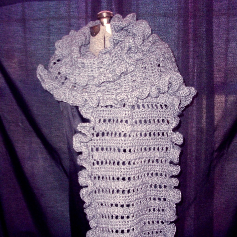 Hand Crafted Crochet Ruffled Wrap