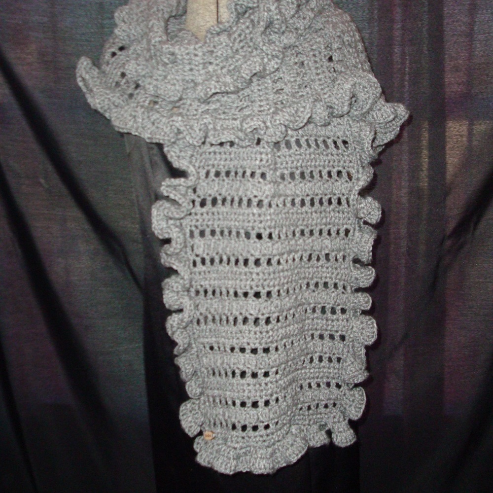 Hand Crafted Crochet Ruffled Wrap - Picture 5 of 7